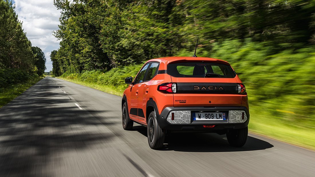 Dacia Spring Cargo Electric 65 (2024-…) вид сзади, задние фонари, багажник, спойлер, эмблема, бампер, экстерьер